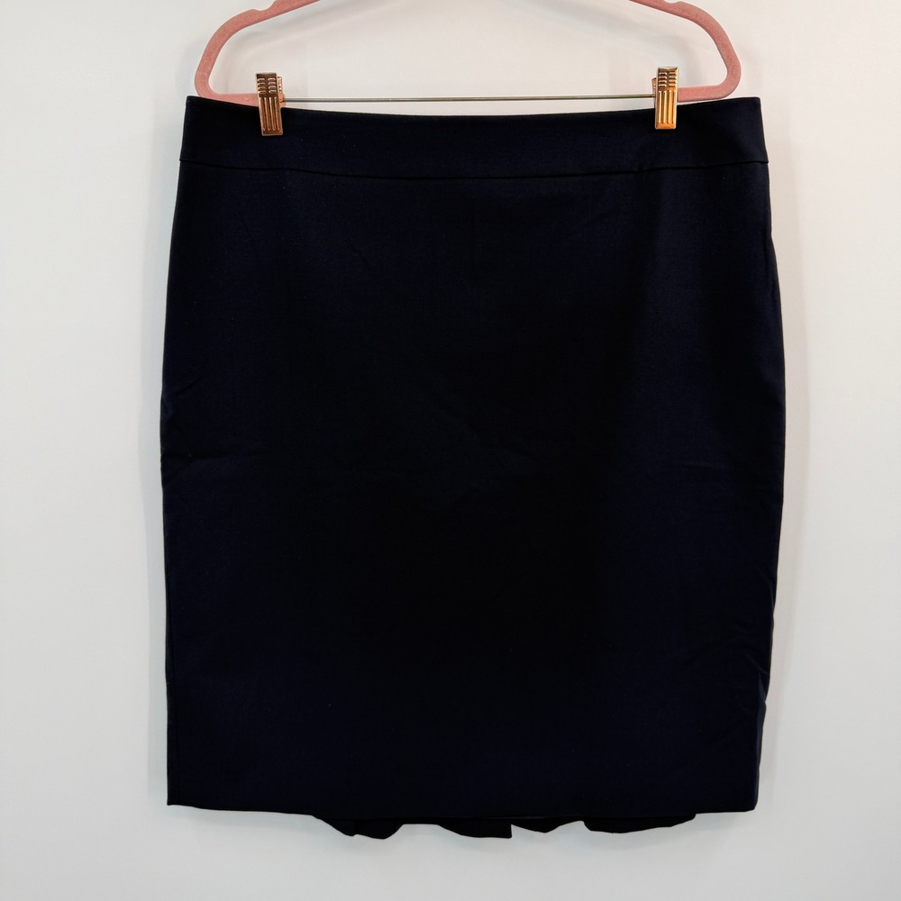 Ann Taylor Navy Blue Stretch Pencil Skirt Size 16 Business Professional Office
